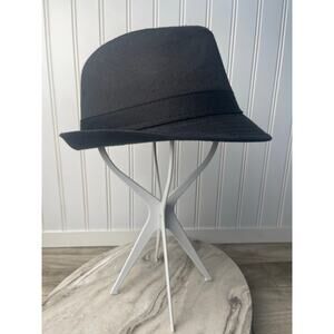 ABG Accessories Youth Kids Black Trilby Fedora Hat Stingy Brim Small 6"x8.5" ID